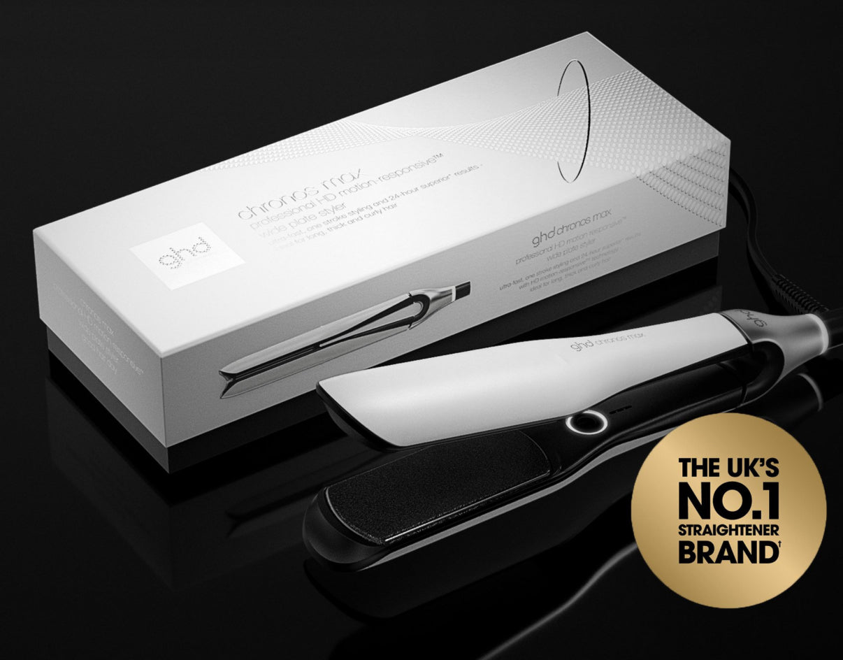 NEW GHD CHRONOS MAX BEST WIDE PLATE HAIR STRAIGHTENER (43MM PLATE) WHITE