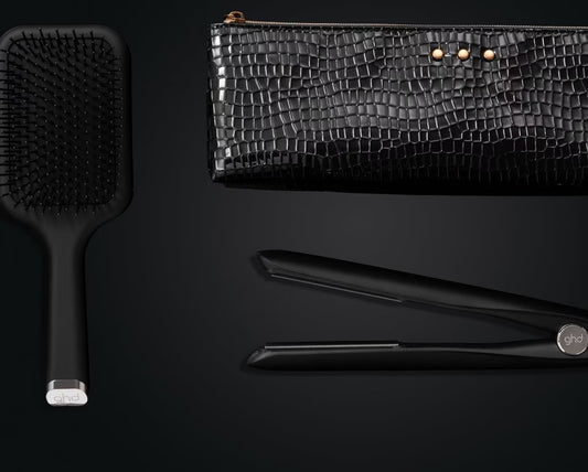 NEW GHD GOLD® HAIR STRAIGHTENER FESTIVE GIFT SET IN BLACK (WORTH £254)